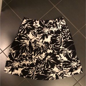 Black and White Floral Skirt